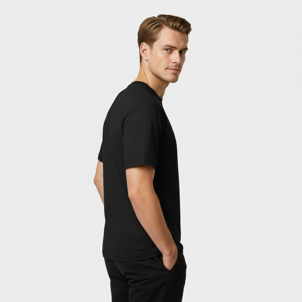 Men's Short Sleeve Crew Neck Essential T-Shirt - Soft Cotton Casual Wear for Everyday Use