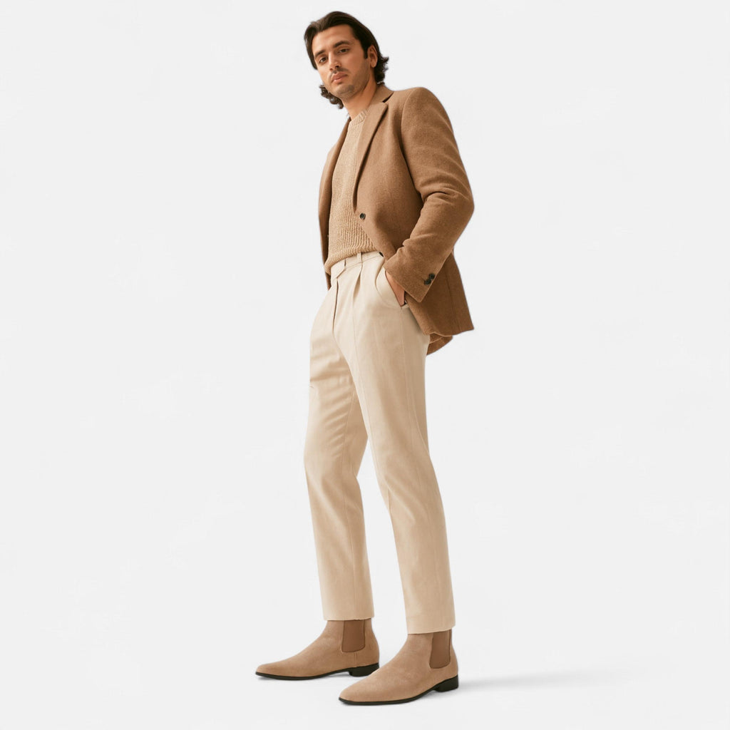 Men's Suede Square-Toe Chelsea Boots | Stylish Footwear for Casual and Formal Occasions