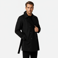 Men's Waterproof Trench Coat - Double-Front Design with Belt and Wide Lapels for Performance and Style