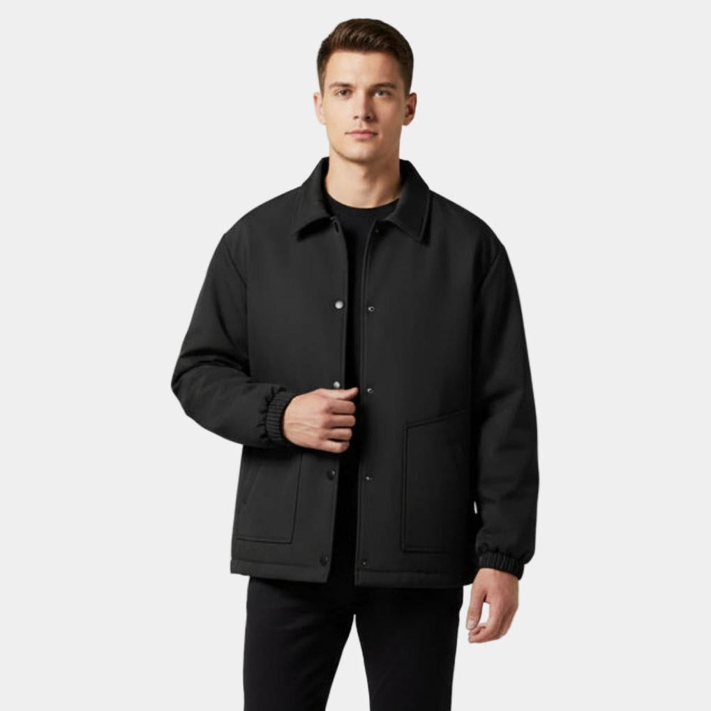 Men's Waterproof Twill Harrington Jacket with Fleece Lining for Casual Wear and Outdoor Activities