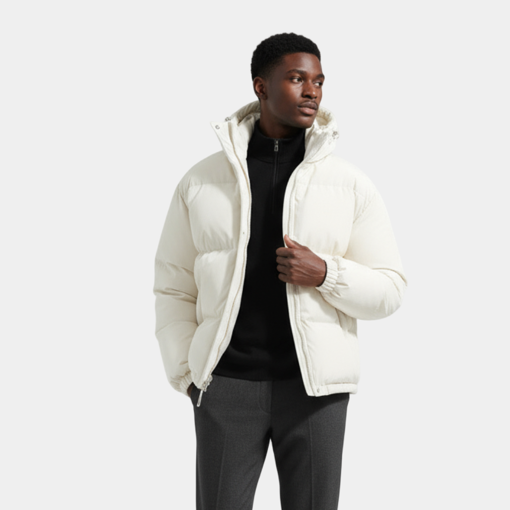 Men's Waterproof Windproof Down Puffer Jacket for Winter Outdoor Activities