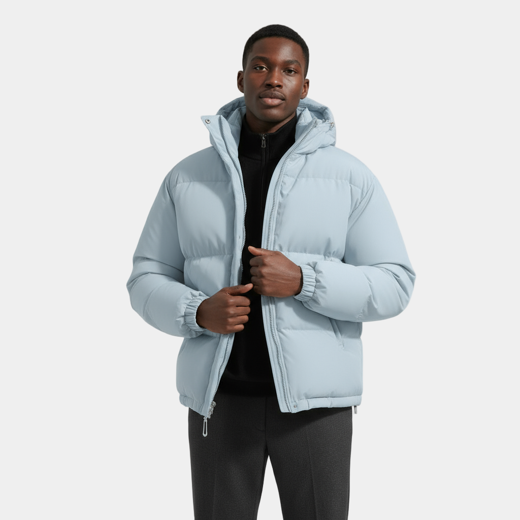 Men's Waterproof Windproof Down Puffer Jacket for Winter Outdoor Activities