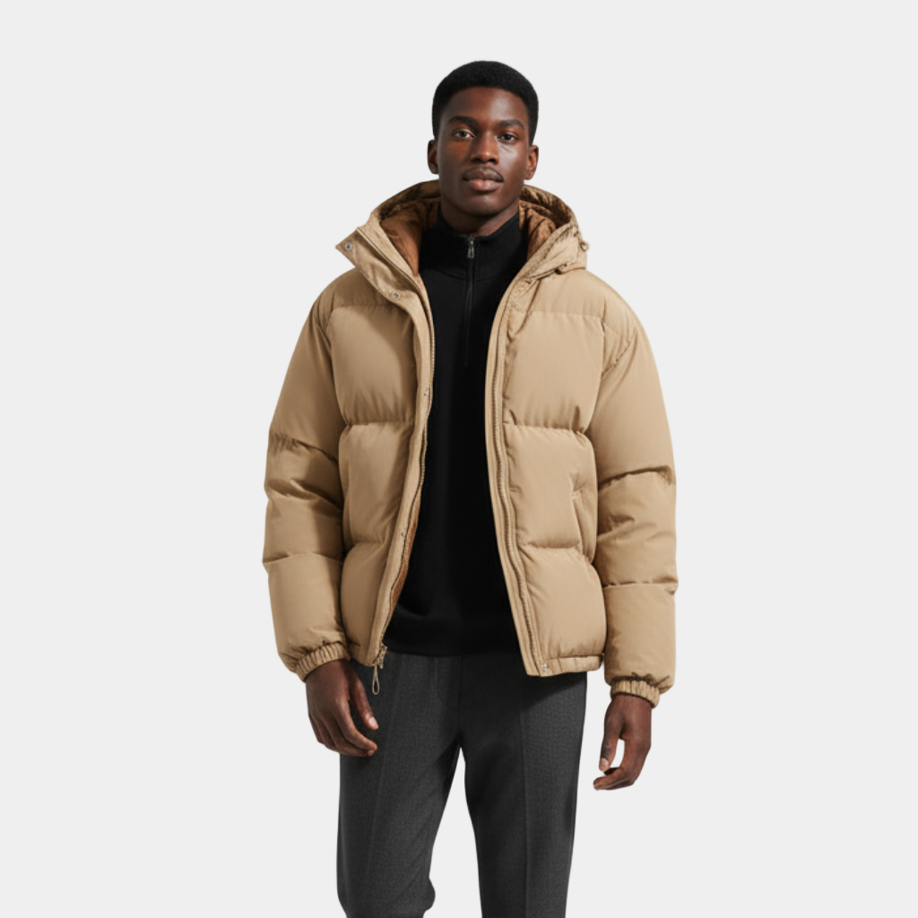 Men's Waterproof Windproof Down Puffer Jacket for Winter Outdoor Activities