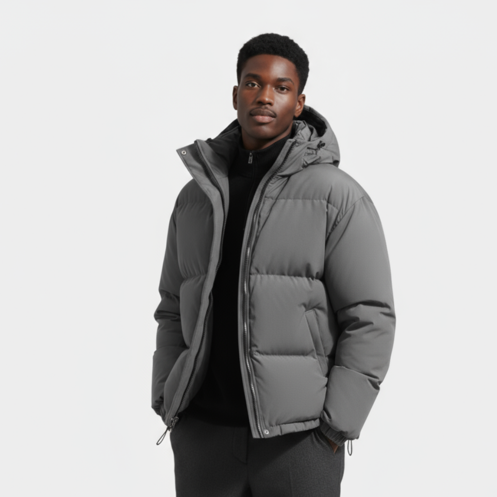 Men's Waterproof Windproof Down Puffer Jacket for Winter Outdoor Activities