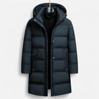 Men's Winter Down Parka - Hooded Insulated Design for Cold Weather Wear