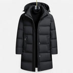 Men's Winter Down Parka - Hooded Insulated Design for Cold Weather Wear