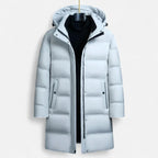 Men's Winter Down Parka - Hooded Insulated Design for Cold Weather Wear