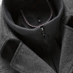 Men's Wool-Blend Overcoat - Tailored Button-Up Winter Coat for Cold Weather Wear