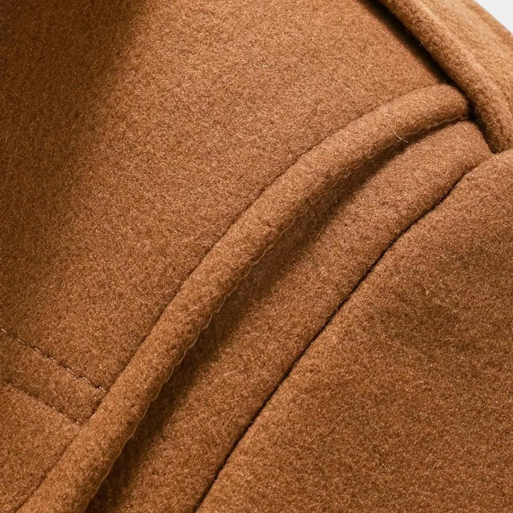 Men's Wool-Blend Overcoat - Tailored Button-Up Winter Coat for Cold Weather Wear