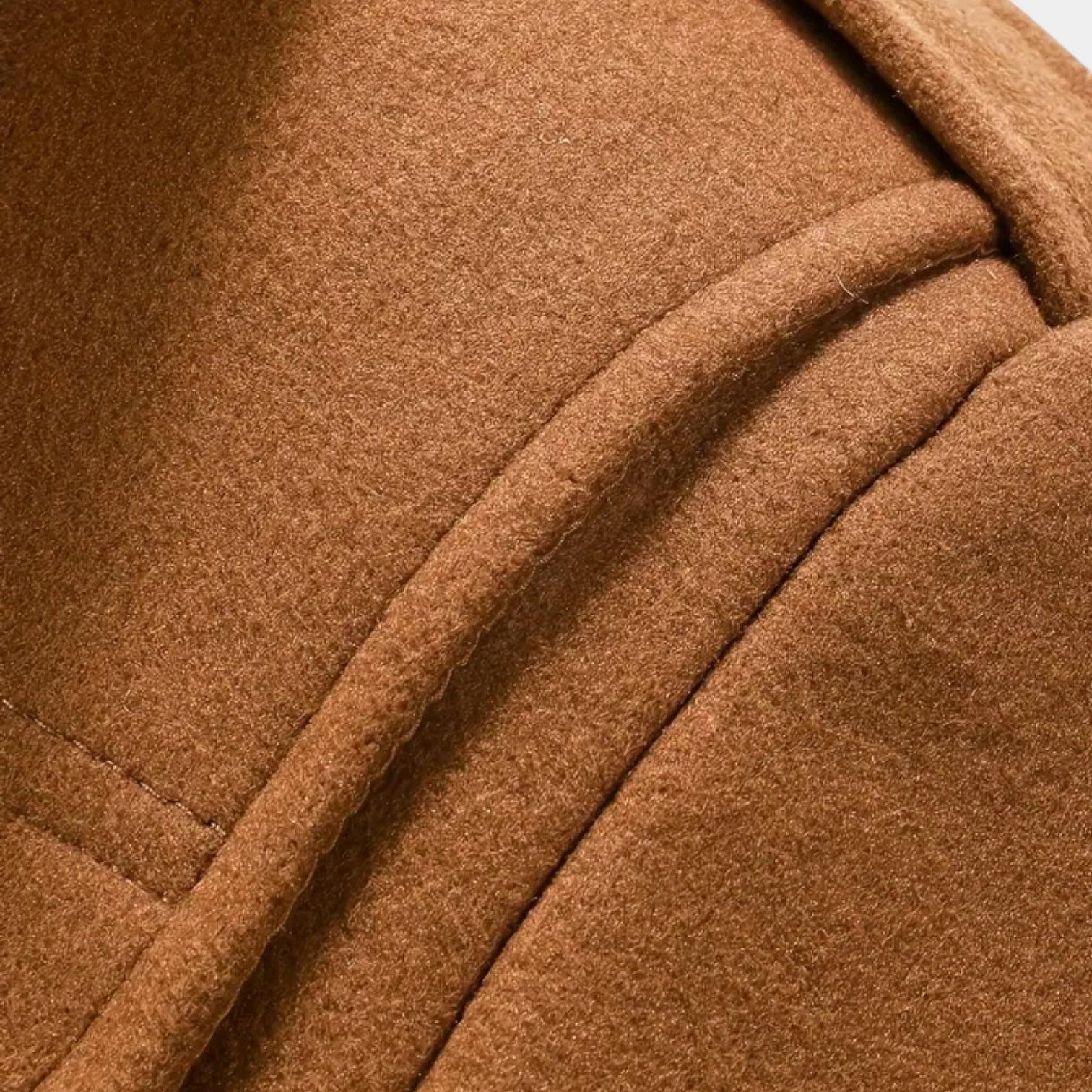 Men's Wool-Blend Overcoat - Tailored Button-Up Winter Coat for Cold Weather Wear