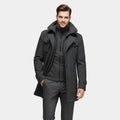 Men's Wool-Blend Overcoat - Tailored Button-Up Winter Coat for Cold Weather Wear