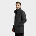 Men's Wool-Blend Stand-Collar Coat with Removable Padded Vest for Versatile Cold Weather Wear