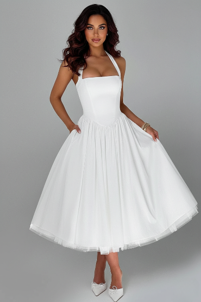 Midi Dress for Wedding Guests - Soft Fabric, Elegant Design for Formal Events