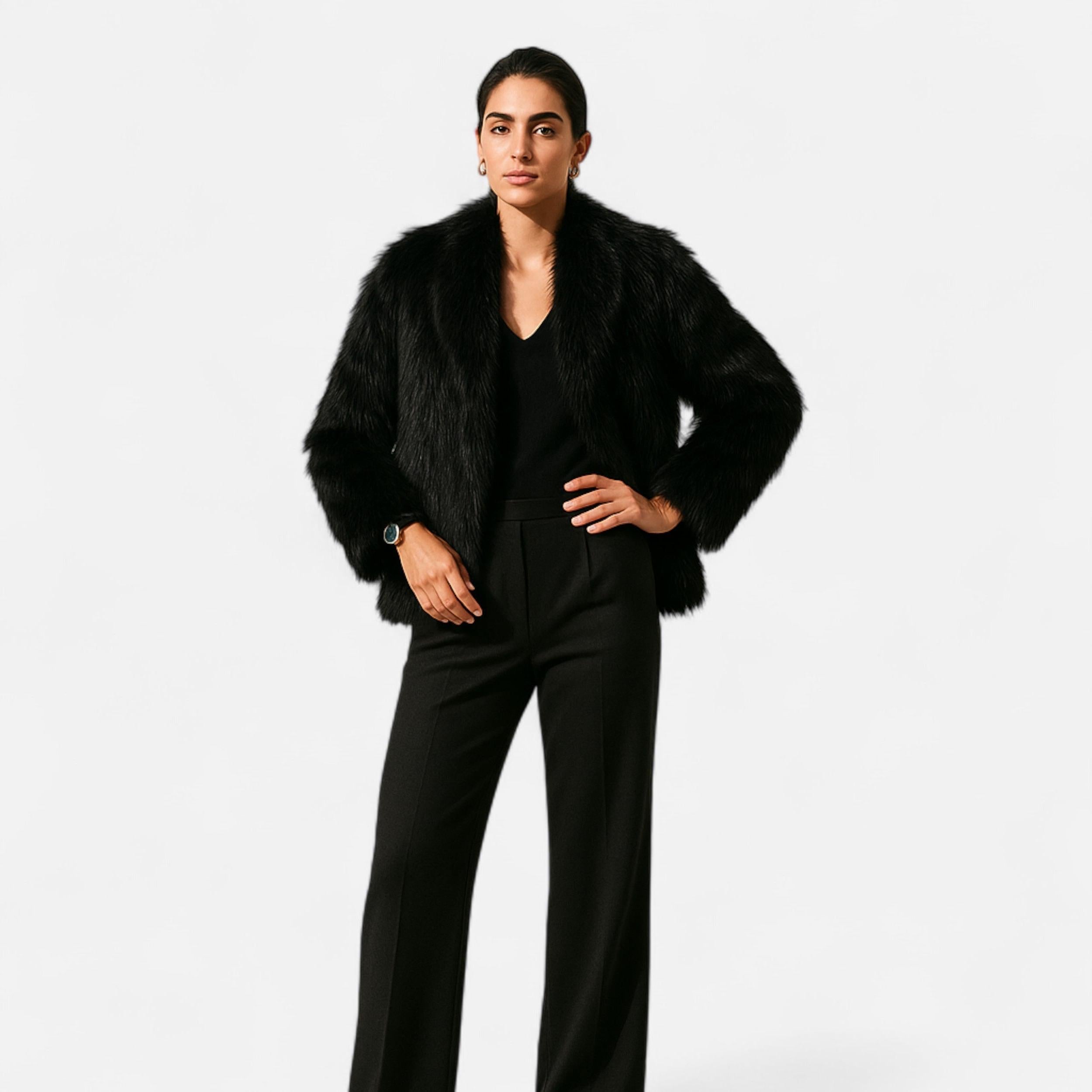 Plush Faux Fur Winter Coat for Women | Stylish Warm Outerwear for Cold Weather