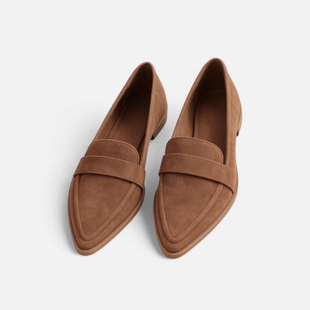 Retro Pointed-Toe Loafers for Women | Stylish Faux Leather Slip-On Shoes for Casual and Formal Wear