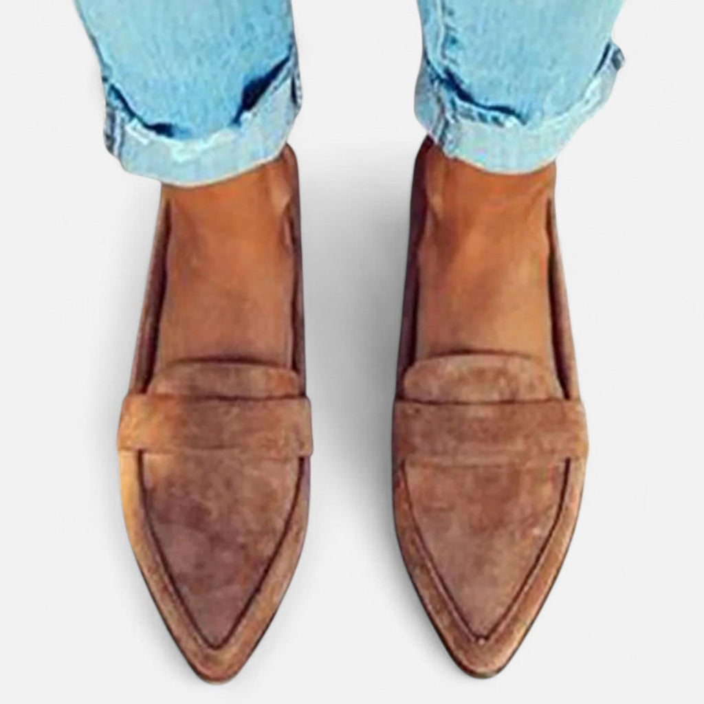 Retro Pointed-Toe Loafers for Women | Stylish Faux Leather Slip-On Shoes for Casual and Formal Wear