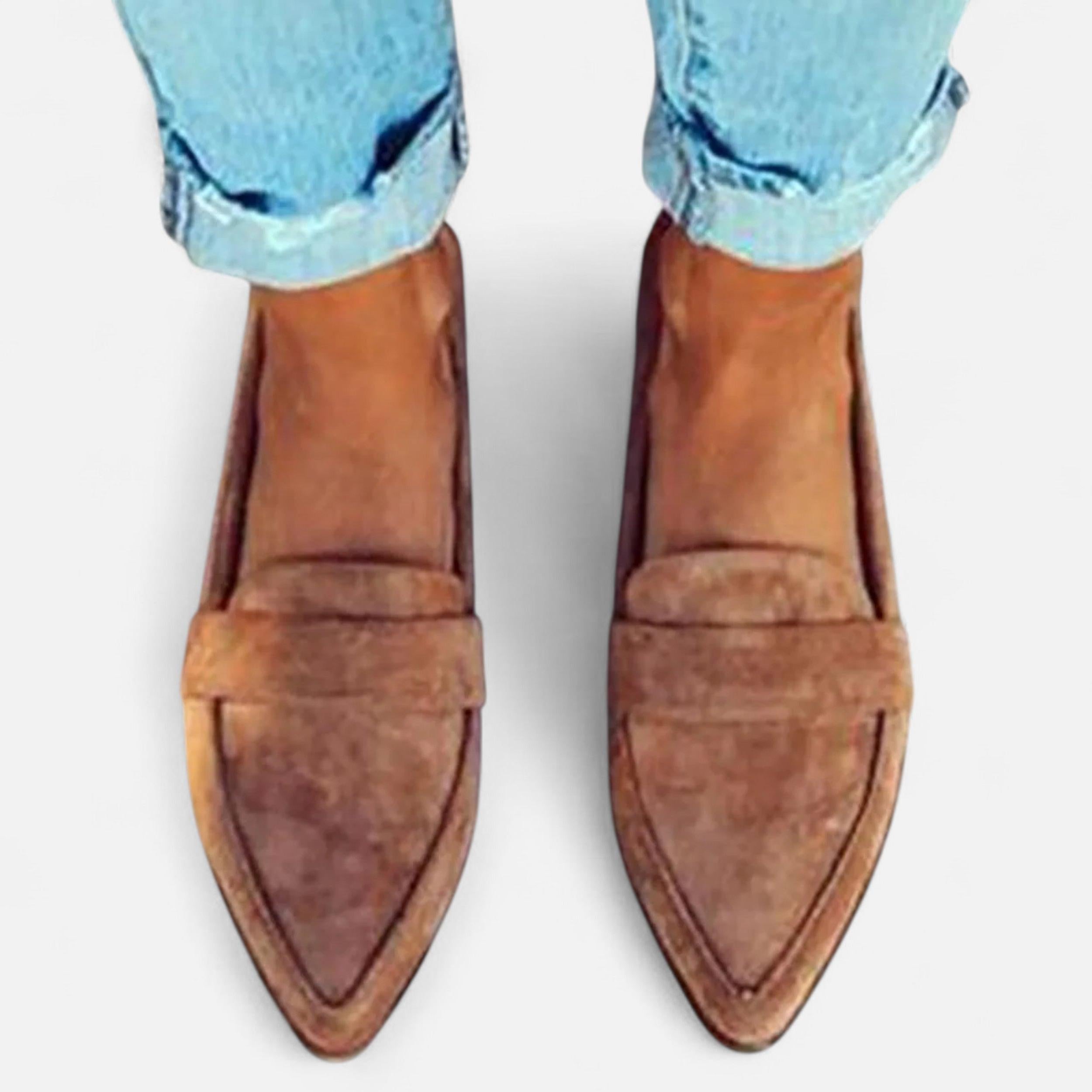 Retro Pointed-Toe Loafers for Women | Stylish Faux Leather Slip-On Shoes for Casual and Formal Wear