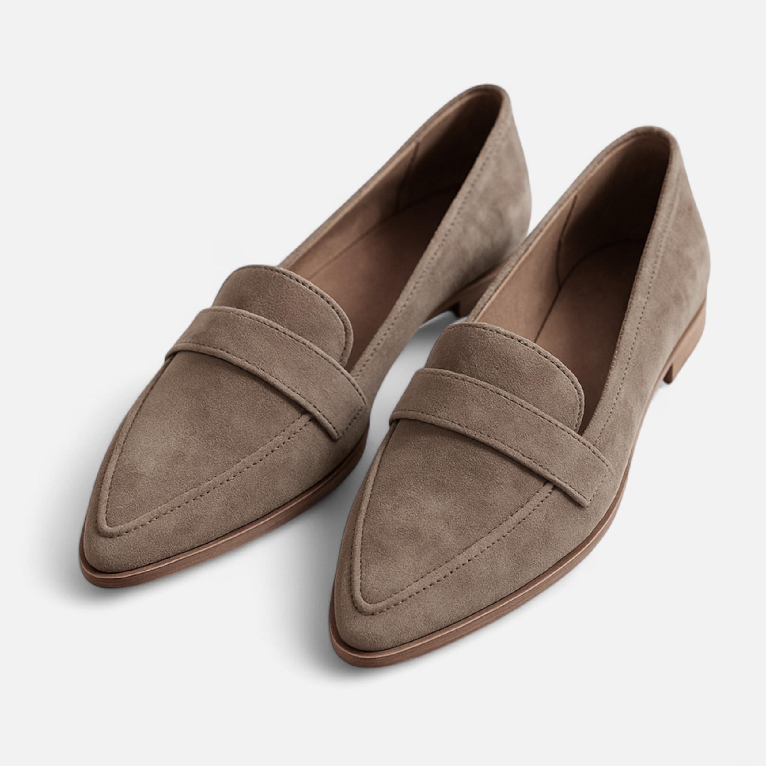 Retro Pointed-Toe Loafers for Women | Stylish Faux Leather Slip-On Shoes for Casual and Formal Wear