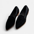 Retro Pointed-Toe Loafers for Women | Stylish Faux Leather Slip-On Shoes for Casual and Formal Wear