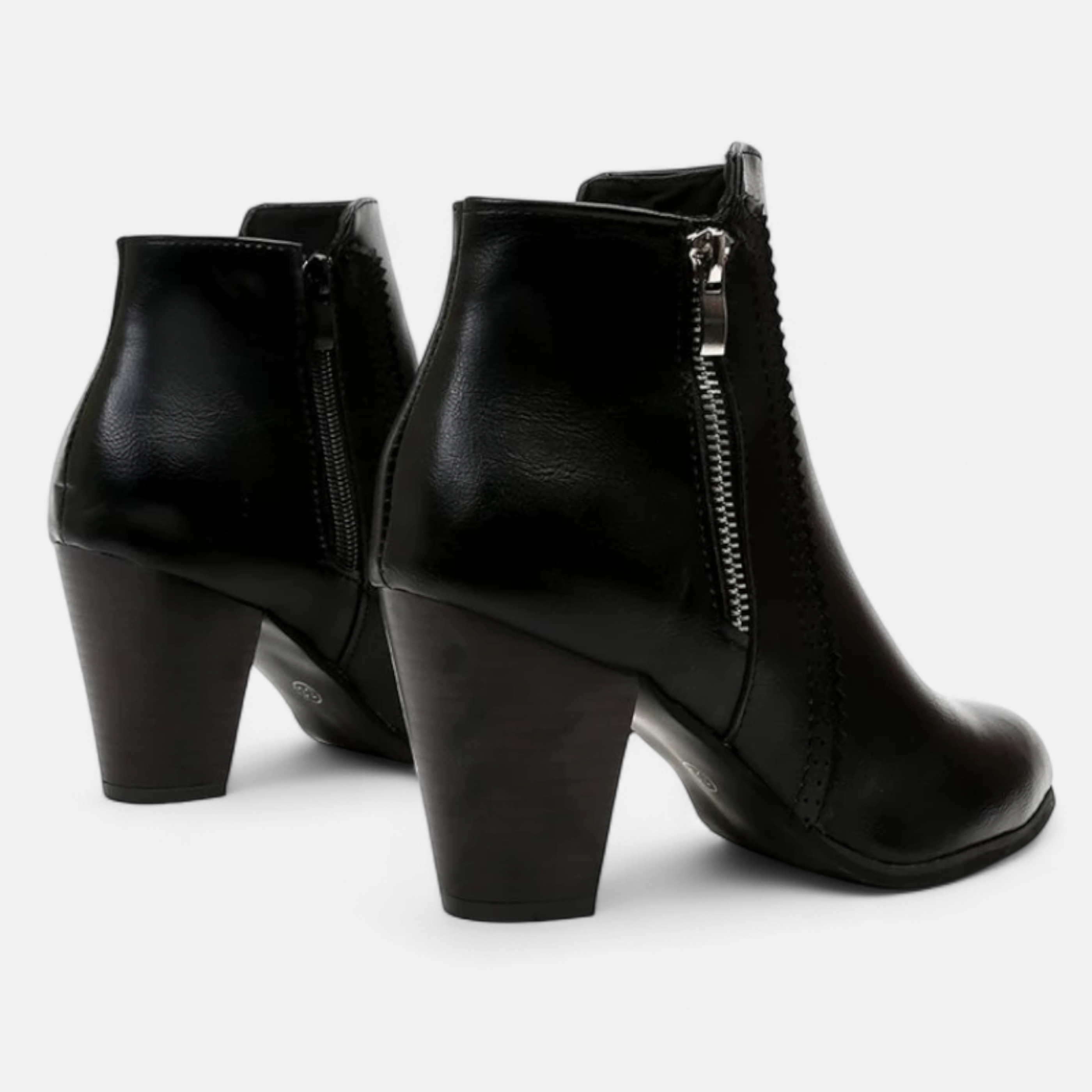 Retro Zip-Heel Women's Boots | Stylish Leather Ankle Boots for Casual Wear | Vintage-Inspired Footwear
