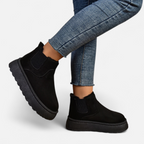 Short Plush Platform Ankle Boots for Women | Stylish and Comfortable Footwear for Everyday Wear