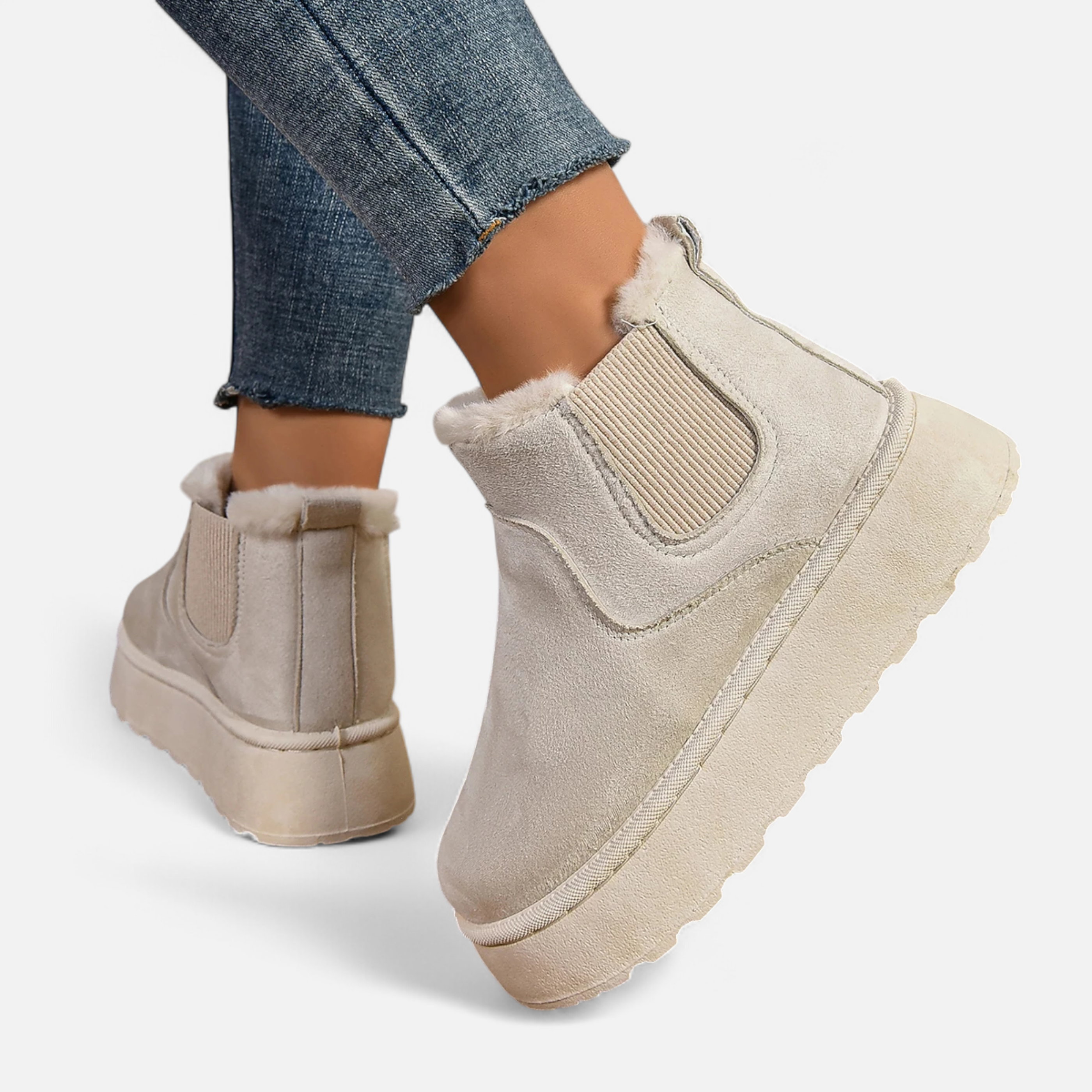 Short Plush Platform Ankle Boots for Women | Stylish and Comfortable Footwear for Everyday Wear