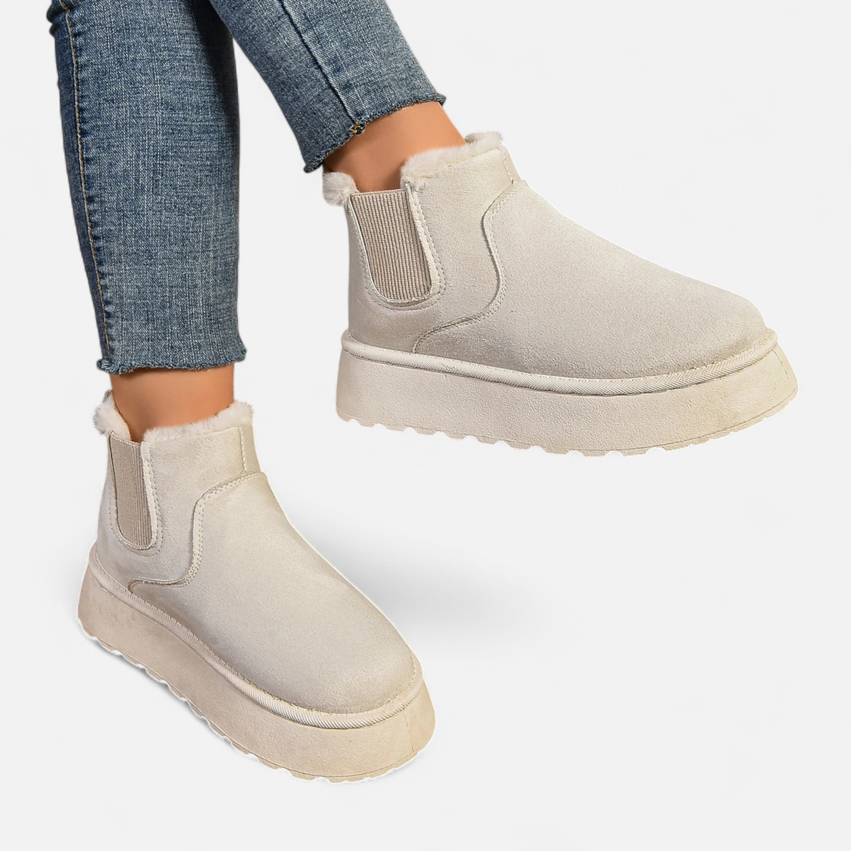 Short Plush Platform Ankle Boots for Women | Stylish and Comfortable Footwear for Everyday Wear