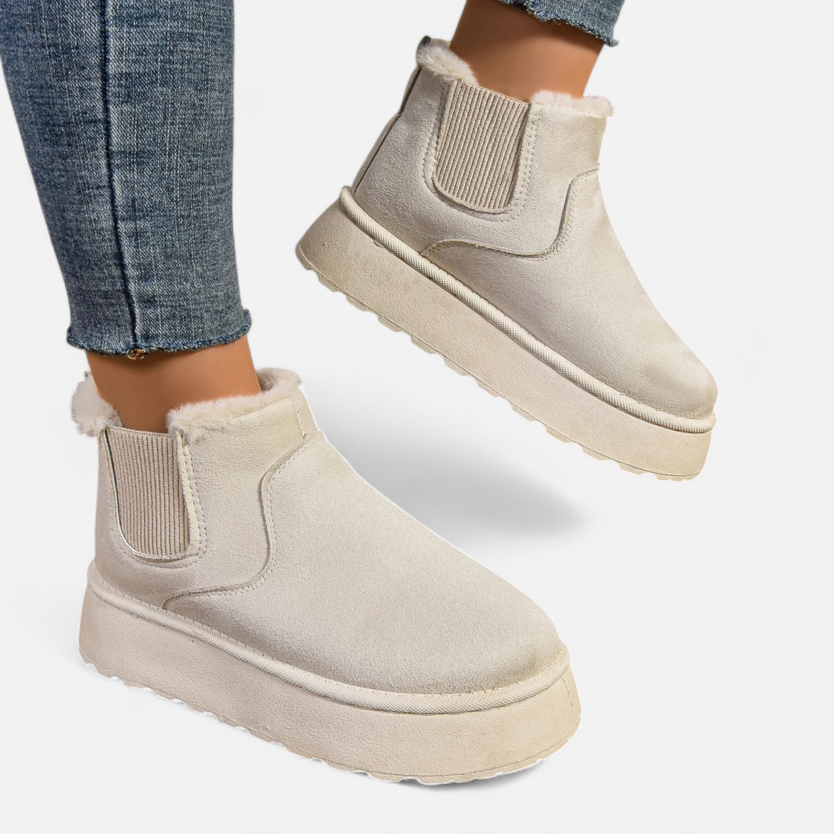 Short Plush Platform Ankle Boots for Women | Stylish and Comfortable Footwear for Everyday Wear