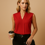 Sleeveless Women's Formal Top - Lightweight Draped Design for Office or Evening Wear