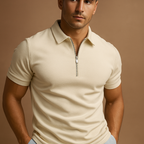 Slim Fit Men's Polo Shirt with Zipper | Modern Casual or Active Wear