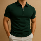 Slim Fit Men's Polo Shirt with Zipper | Modern Casual or Active Wear