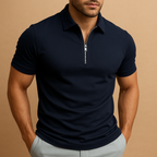 Slim Fit Men's Polo Shirt with Zipper | Modern Casual or Active Wear