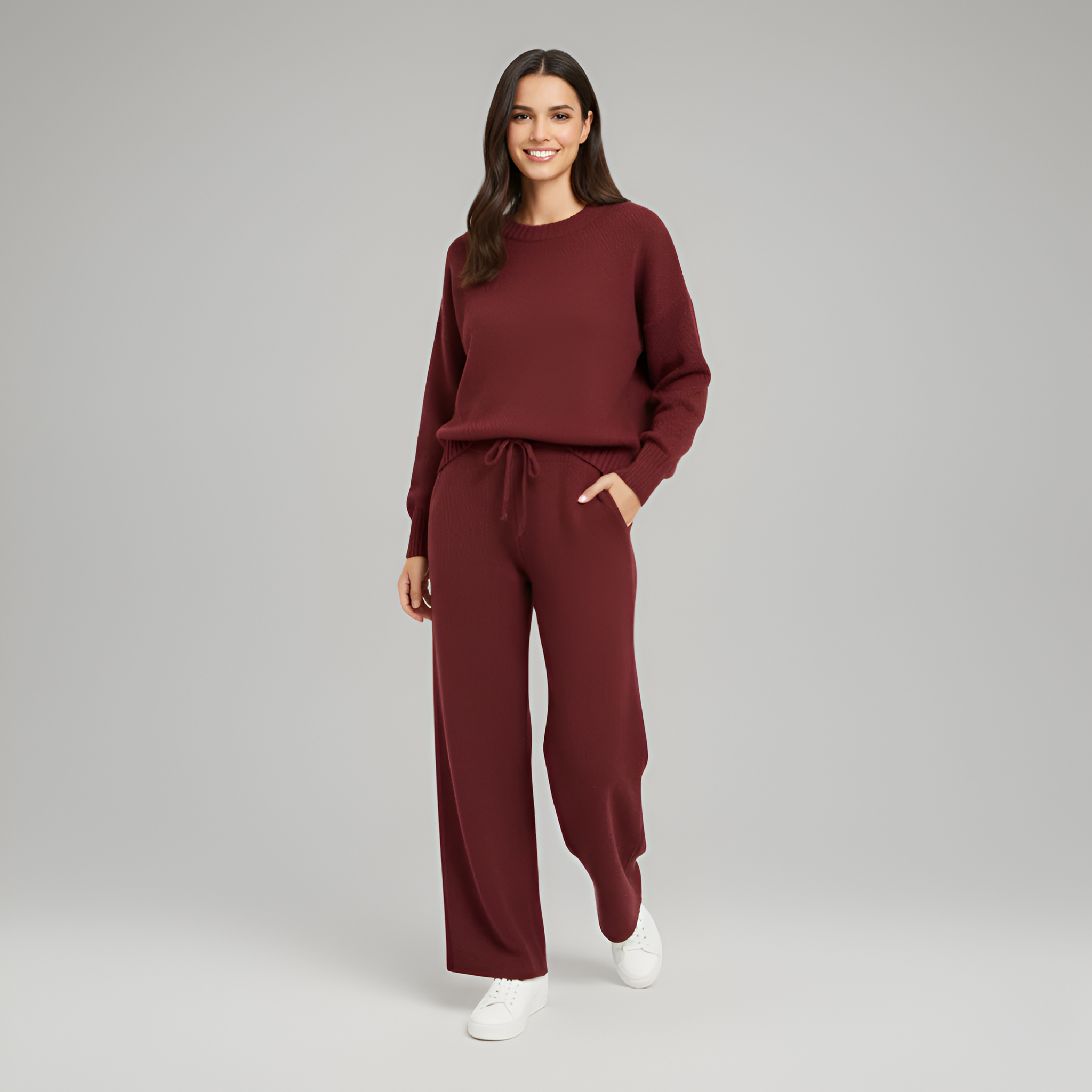 Soft Knit Women's Loungewear Set - Comfortable Casual Home Outfit
