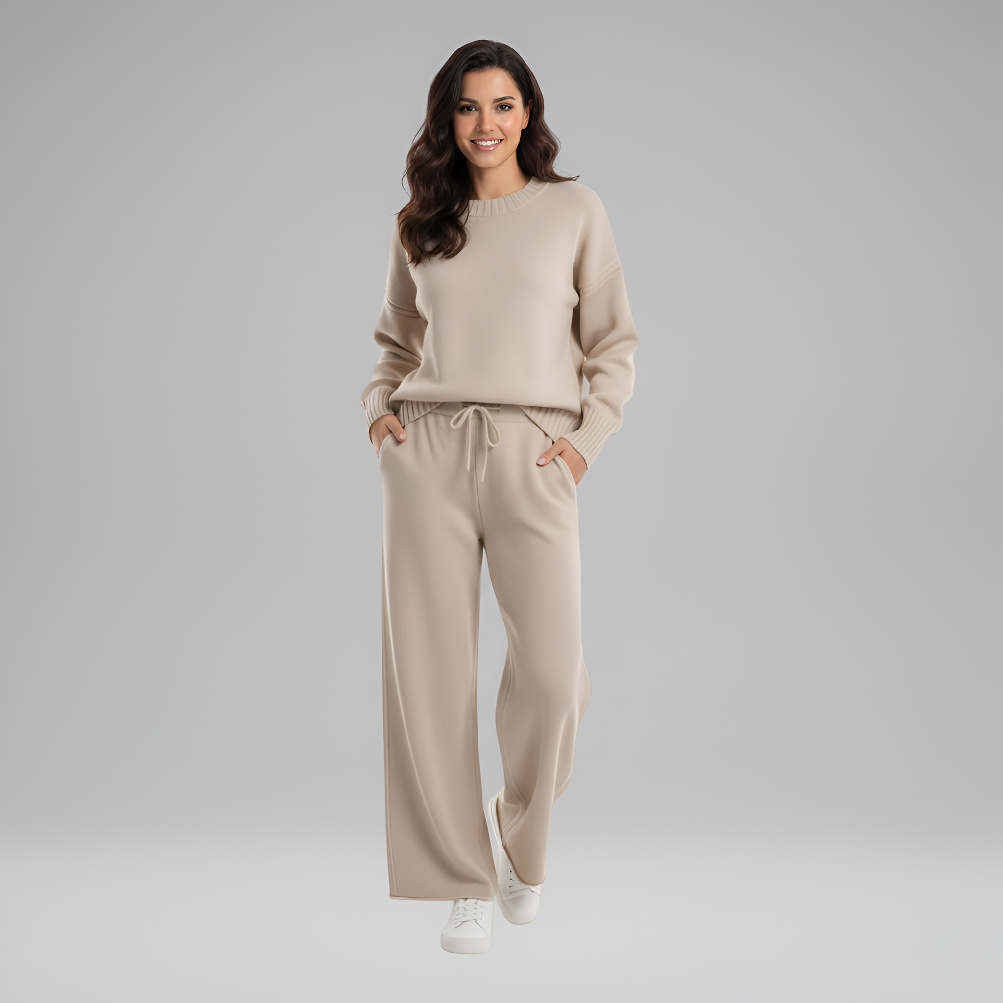 Soft Knit Women's Loungewear Set - Comfortable Casual Home Outfit