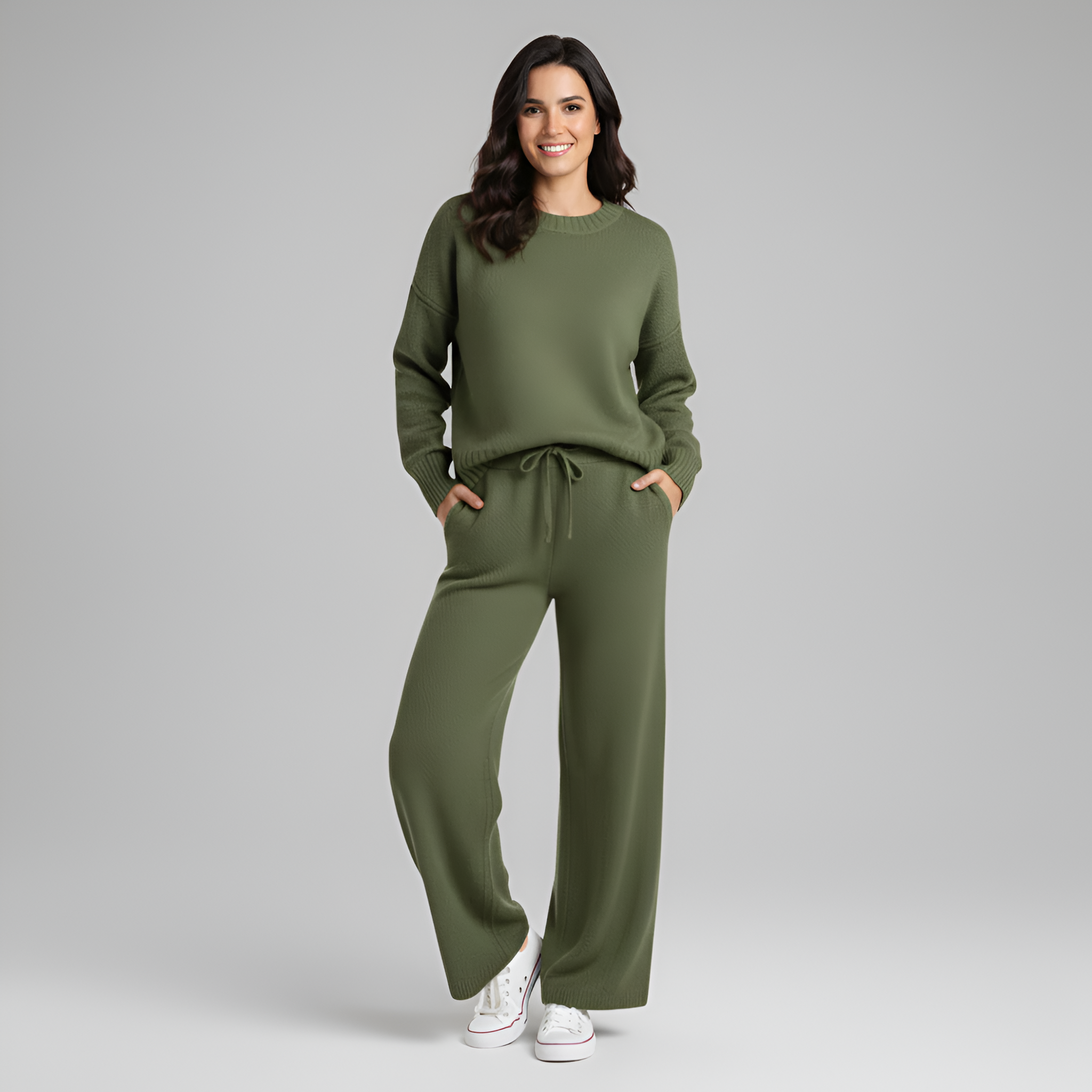 Soft Knit Women's Loungewear Set - Comfortable Casual Home Outfit