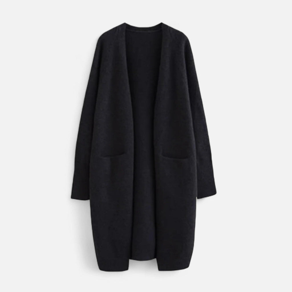 Thick Knit V-Neck Cardigan for Women - Warm Autumn Layering Sweater in Cozy Fabric