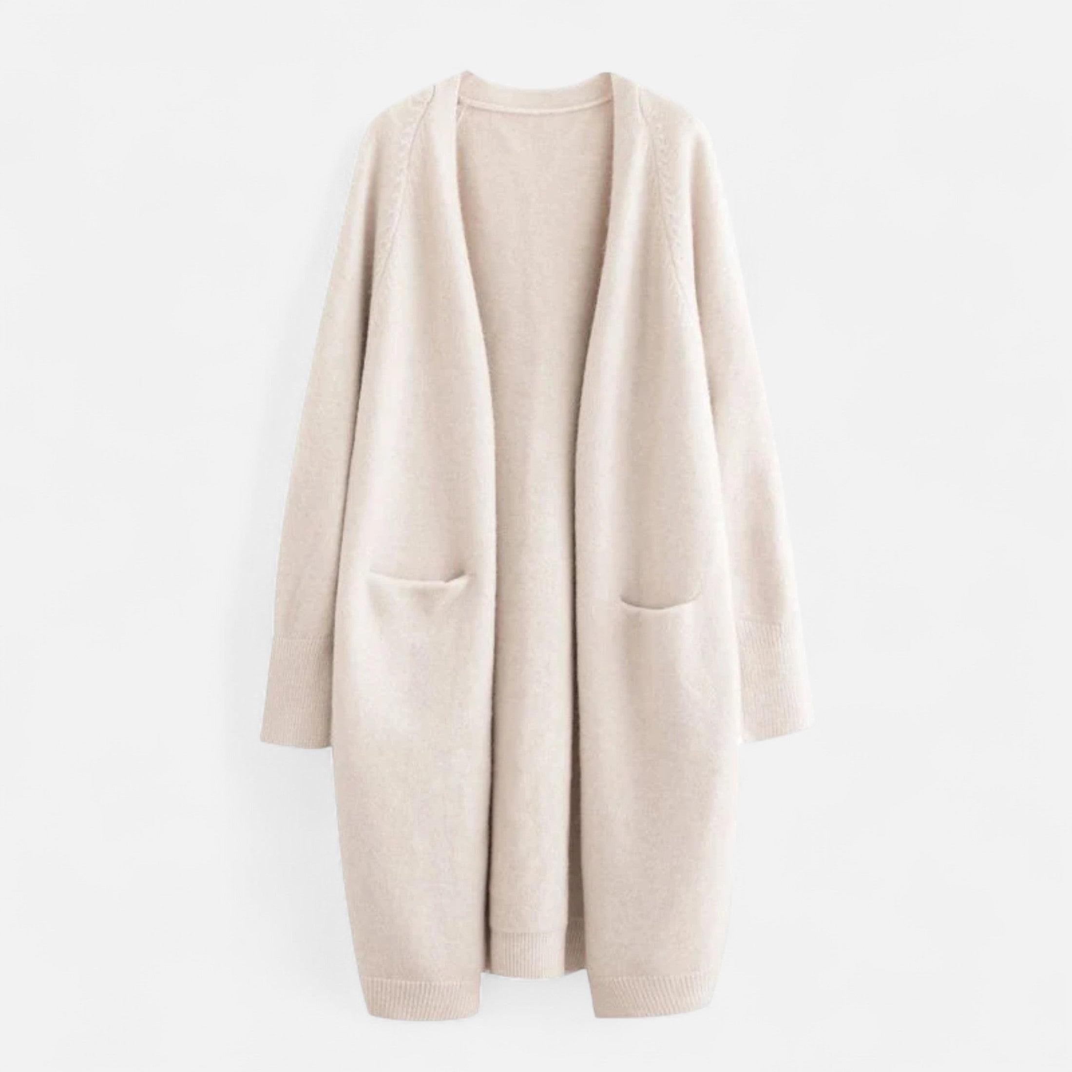 Thick Knit V-Neck Cardigan for Women - Warm Autumn Layering Sweater in Cozy Fabric