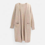 Thick Knit V-Neck Cardigan for Women - Warm Autumn Layering Sweater in Cozy Fabric