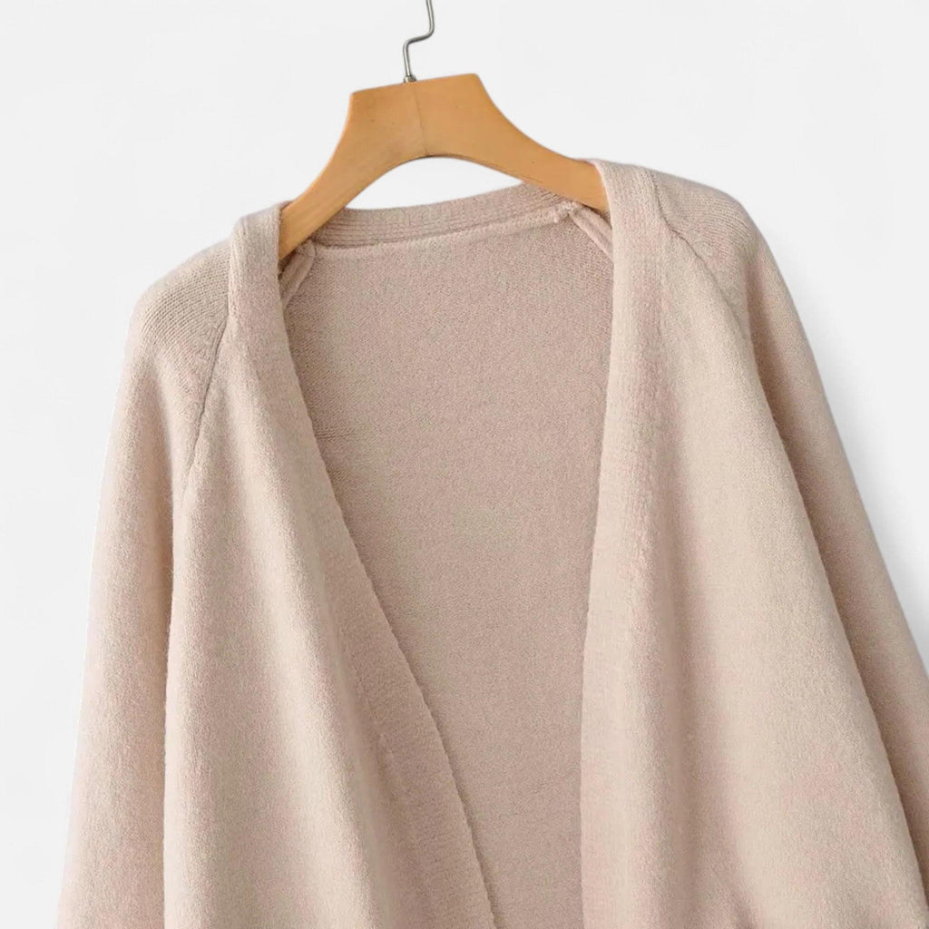 Thick Knit V-Neck Cardigan for Women - Warm Autumn Layering Sweater in Cozy Fabric