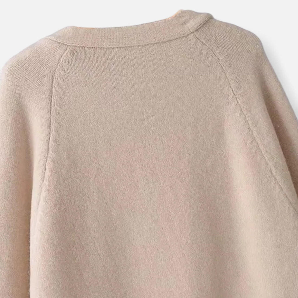 Thick Knit V-Neck Cardigan for Women - Warm Autumn Layering Sweater in Cozy Fabric