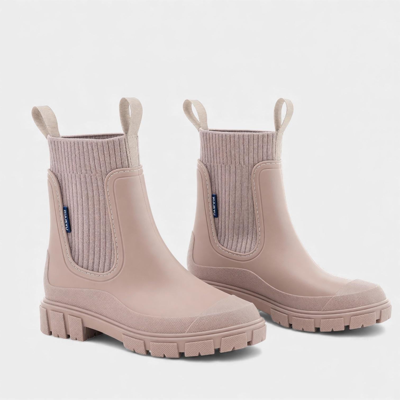 Waterproof Slip-On Chelsea Boots for Women - Durable, Stylish Footwear for Rainy Days and Casual Outings