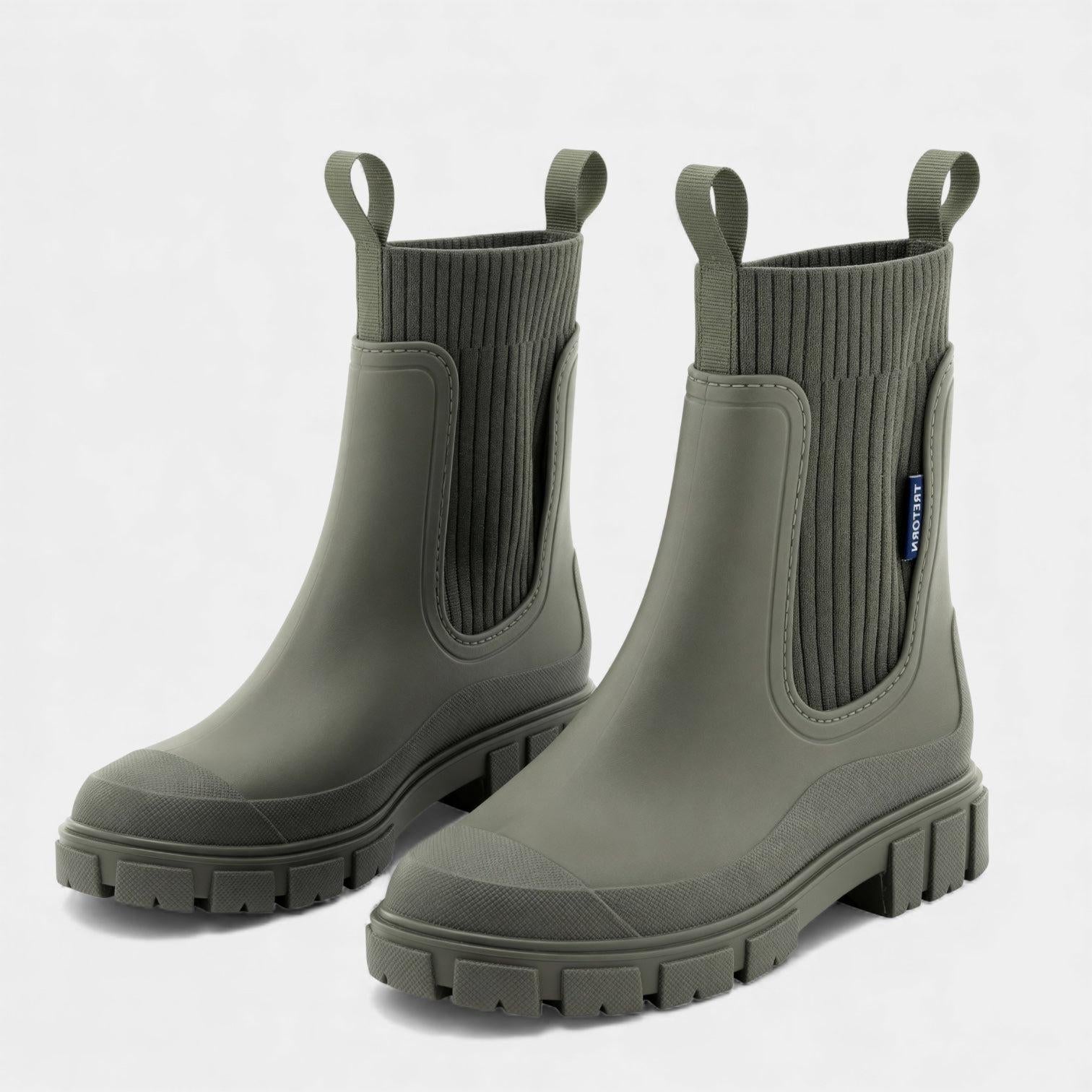 Waterproof Slip-On Chelsea Boots for Women - Durable, Stylish Footwear for Rainy Days and Casual Outings