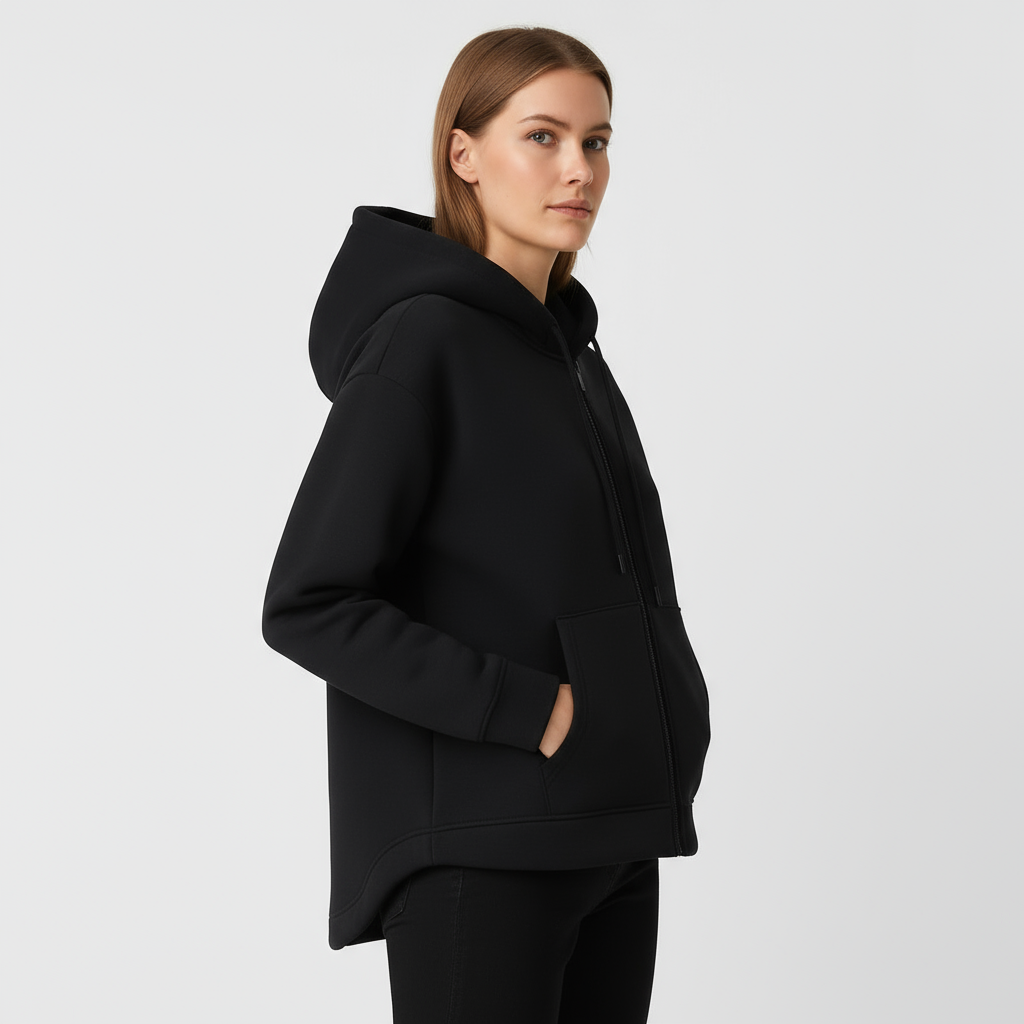 Women's Full-Zip Hoodie - Soft Cotton Blend - Casual Style - Perfect for Everyday Wear