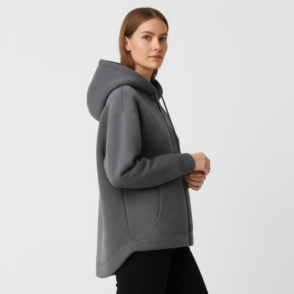 Women's Full-Zip Hoodie - Soft Cotton Blend - Casual Style - Perfect for Everyday Wear