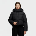 Women's Hooded Short Puffer Jacket - Lightweight Insulated Outerwear for Cold Weather - Perfect for Casual Wear