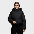 Women's Hooded Short Puffer Jacket - Lightweight Insulated Outerwear for Cold Weather - Perfect for Casual Wear