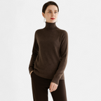 Women's Merino Wool Cashmere Mock-Neck Sweater | Cozy Knitwear for Fall & Winter
