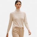 Women's Merino Wool Cashmere Mock-Neck Sweater | Cozy Knitwear for Fall & Winter