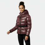 Women's Puffer Jacket with Belted Design - Insulated Winter Coat for Cold Weather Wear
