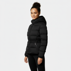 Women's Puffer Jacket with Belted Design - Insulated Winter Coat for Cold Weather Wear